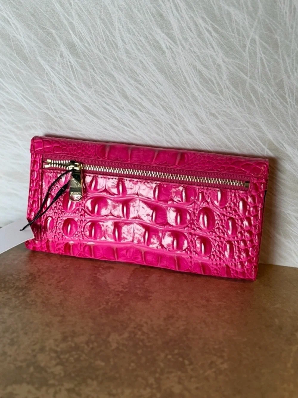 BRAHMIN Cordelia Wallet Pink Affection Melbourne Ombre genuine Leather NWT Firm - Picture 4 of 12